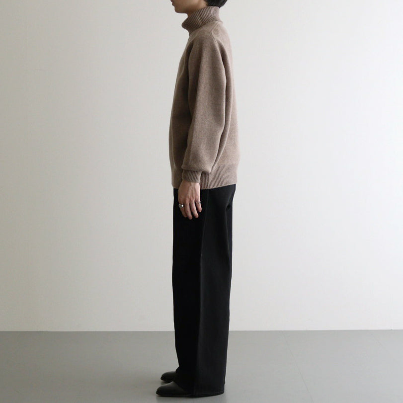 EXTRA FINE WOOL WARM KNIT TURTLE NECK LS #TOP BEIGE [ST.989