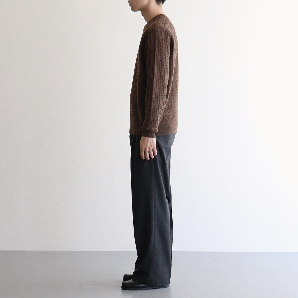 SUPER FINE WOOL ARAN KNIT P/O #BROWN [A25AP02WA] – ciacura