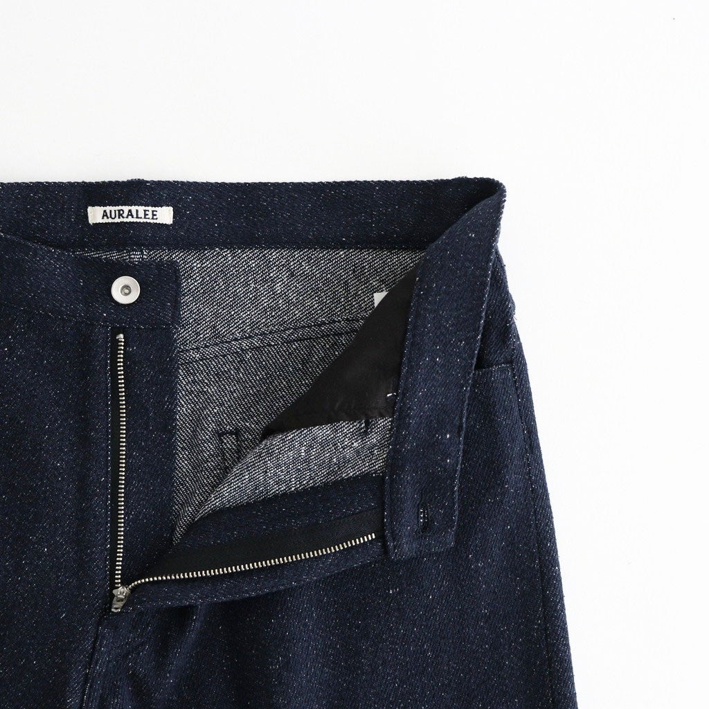 SILK NEP DENIM 5P WIDE PANTS #DARK NAVY [A26AP01SD]