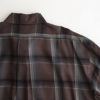 OMBRE PLAID SHIRTS LOOSE FIT #DARK PURPLE [2541000504]