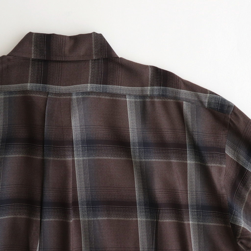 OMBRE PLAID SHIRTS LOOSE FIT #DARK PURPLE [2541000504]