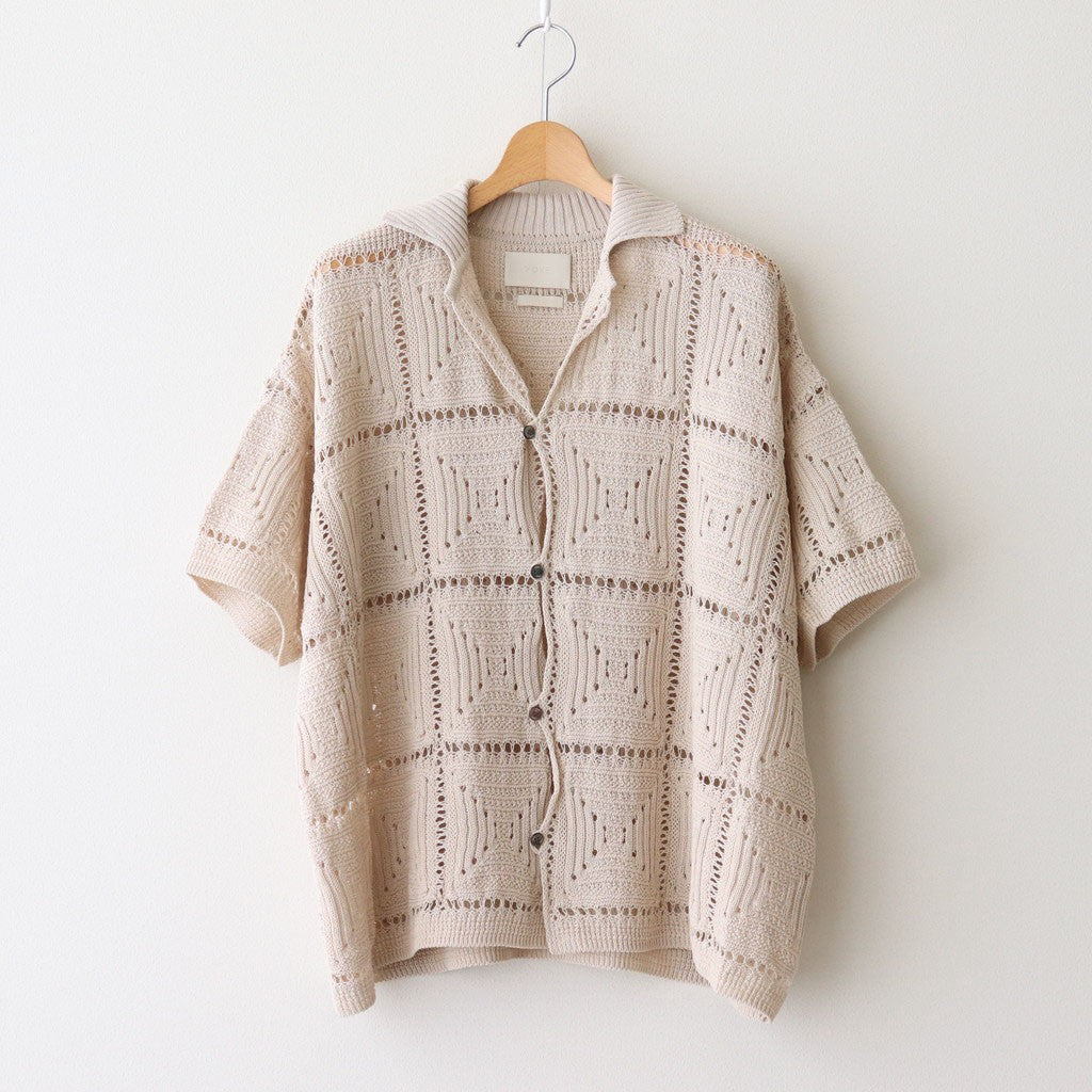 CROCHET KNIT SHIRT #IVORY [YK25SS001011S]