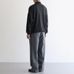 BLUEFACED WOOL TWO-TUCK SLACKS #GRAY STRIPE [A25AP05BS]