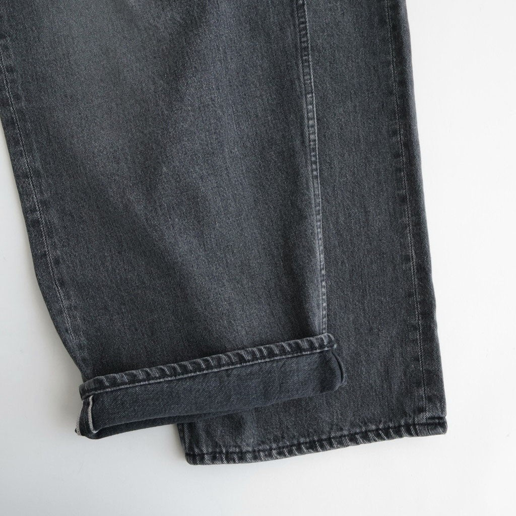Selvage Denim Two Tuck Pants #BLACK LIGHT FADE [GU263-40061LB]
