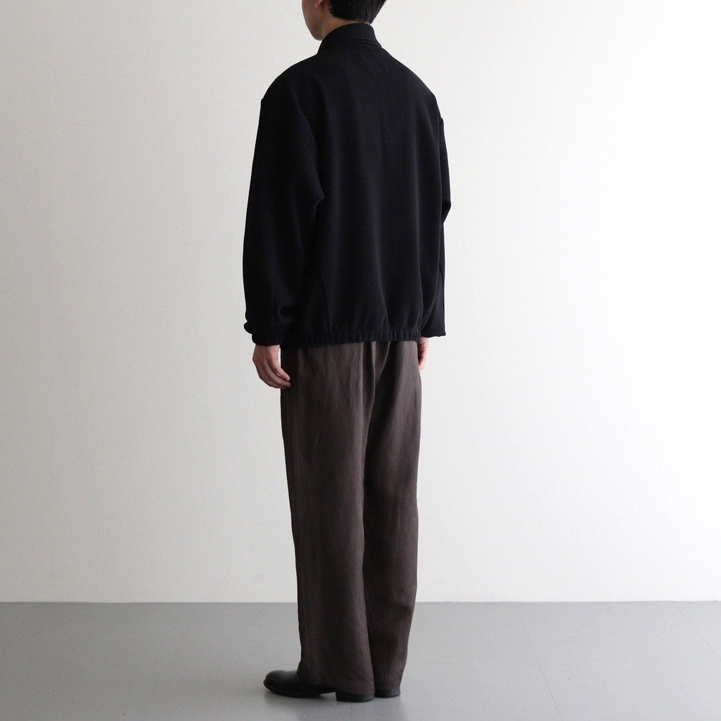 GRADATION PLEATS TWIST SLEEVE ZIP JACKET #BLACK [ST.1126]