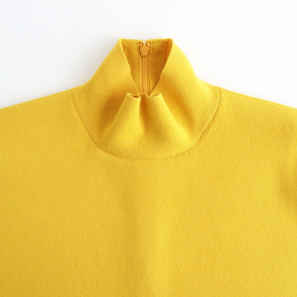 FINE WORSTED WOOL MILANO RIB KNIT TURTLE #MUSTARD [A26AT01CR]