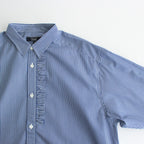 綿ストライプ ギャザーシャツ #NAVY×WHITE [HO-B006-051]