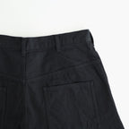 綿デニム 製品洗い ワイドパンツ #BLACK [HQ-P015-051]