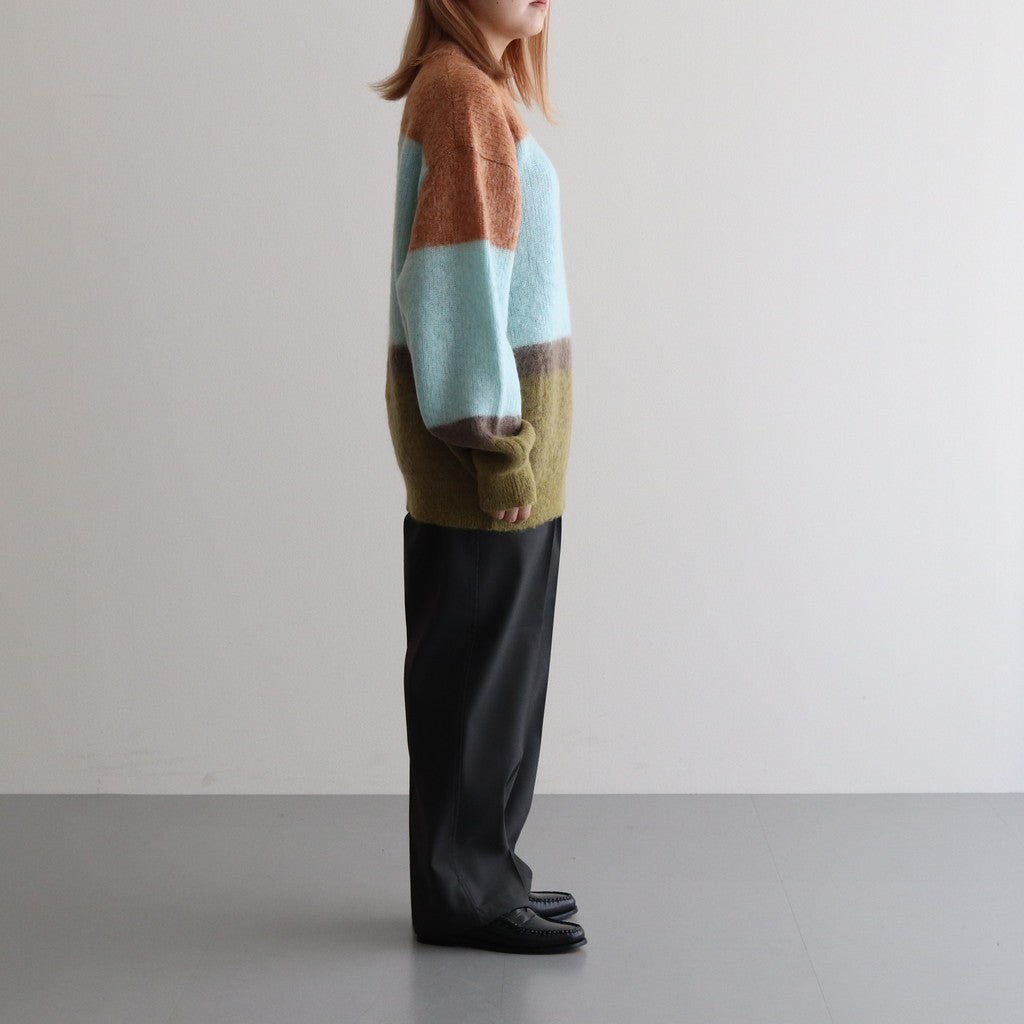 MOHAIR BORDER CREWNECK SWEATER #PINK [YK23FW0572S]