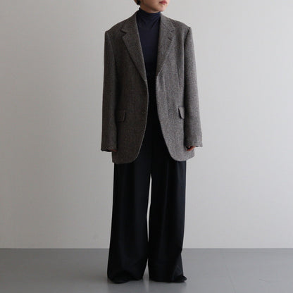 LAMA SHETLAND WOOL TWEED OVER JACKET #KHAKI TWEED [A24AJ06LS]