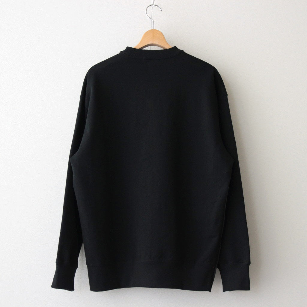 綿裏毛×綿ナイロンウェザー スウェット #BLACK [HO-T004-051]