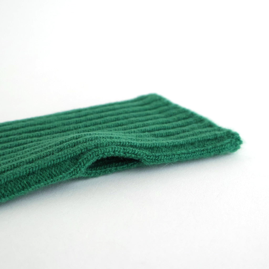 STRIPE SEAMLESS HAND WARMER ”MERINO LAMBS WOOL” #GREEN [R5092-AW25]