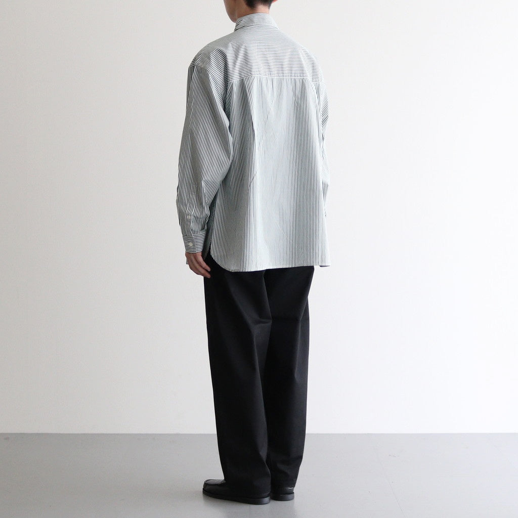 CORPORATE UNIFORM L/S SHIRT #GREEN STRIPE [FSC253-50105B]