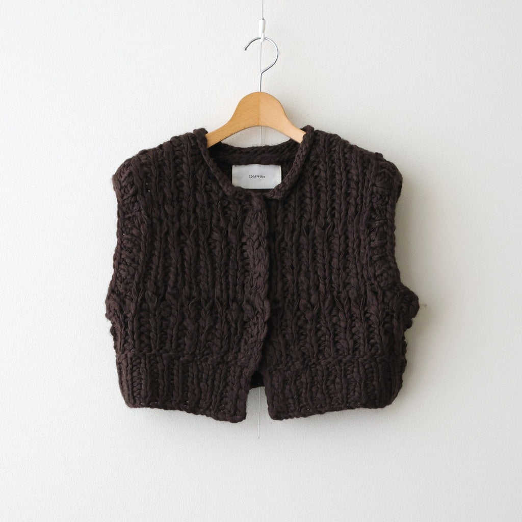 Mix Handknit Vest #D/BRN [12520525]