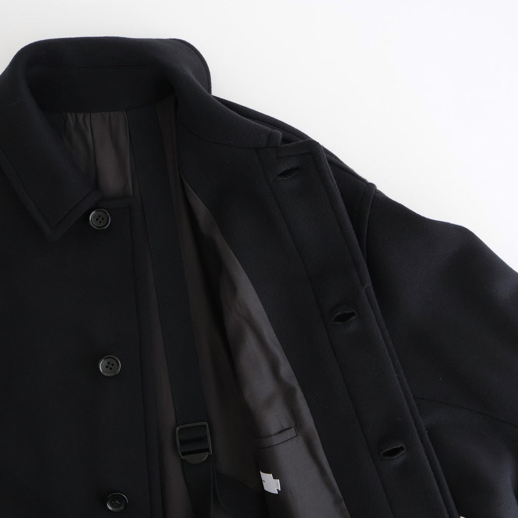 Light Melton Oversized Coat #BLACK [GU253-10270B]