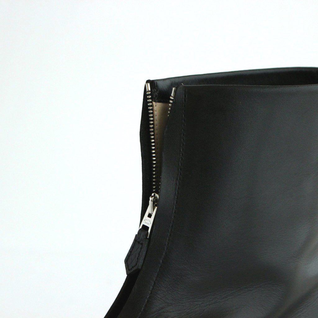 FRONT-ZIP BOOTS #BLACK [BSS2234005]