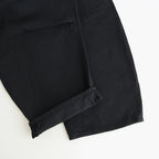綿デニム 製品洗い ワイドパンツ #BLACK [HQ-P015-051]