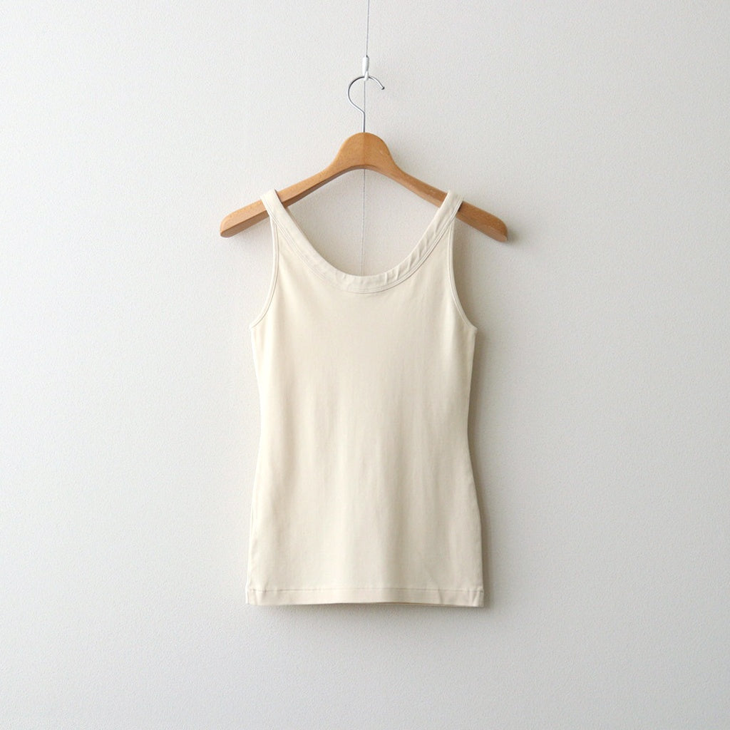 ORGANIC COTTON FINE RIB TANK #IVORY [A26ST03OF]