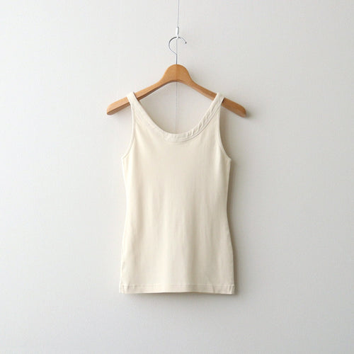 ORGANIC COTTON FINE RIB TANK #IVORY [A26ST03OF]