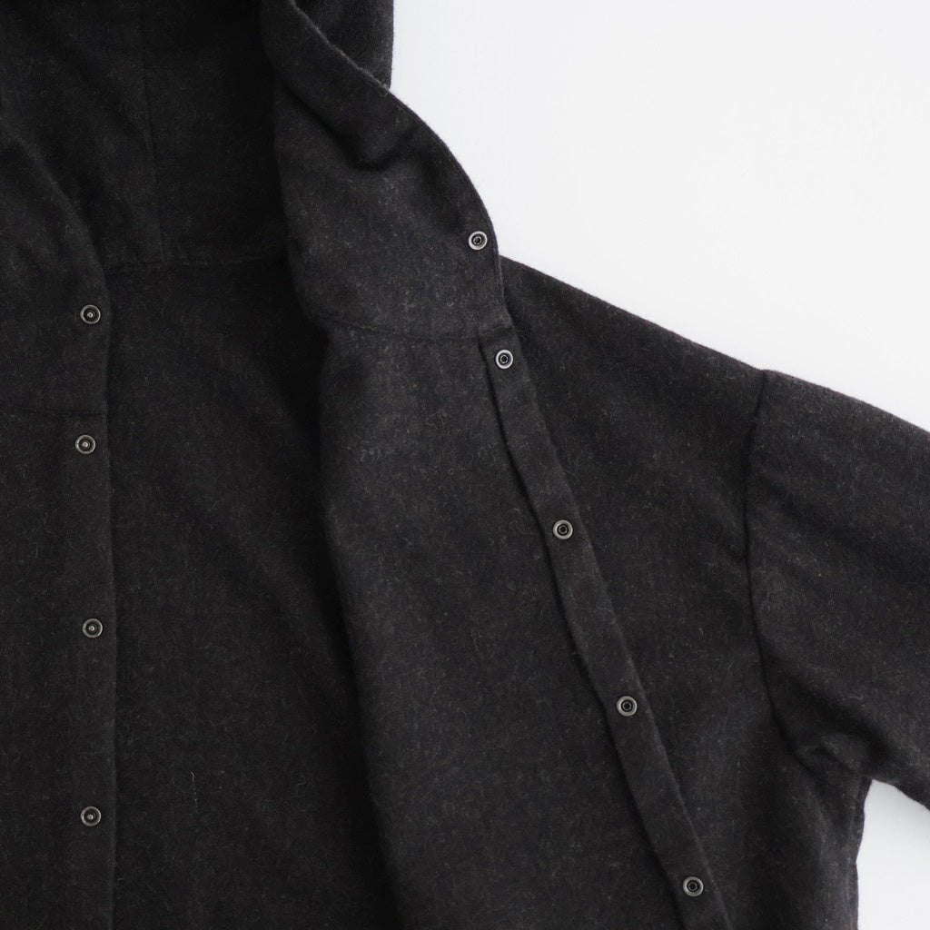 縮絨ウールワイドフーディー #DARK BROWN [D225-T391]