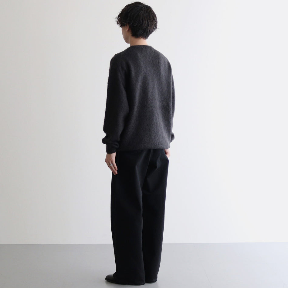 BRUSHED SUPER KID MOHAIR KNIT P/O #INK BLACK [A24AP03KM]