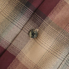 PLAID OPEN COLLOR SHIRTS #WINE RED [25330501]