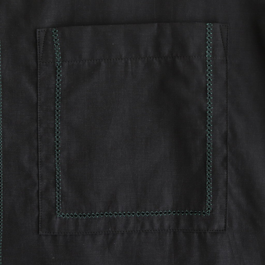 EMBROIDAREY OPEN COLLAR SHIRT #BLACK [YK25SS0938SH]