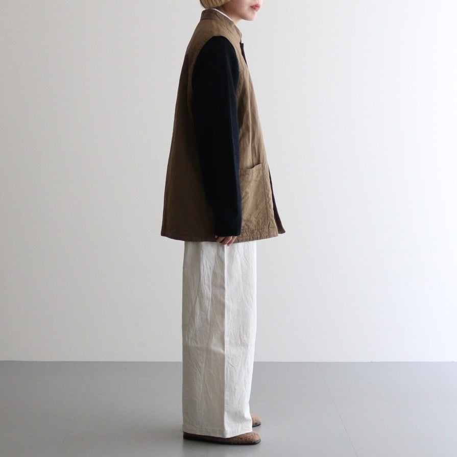 BUTTON VEST #olive [44558].