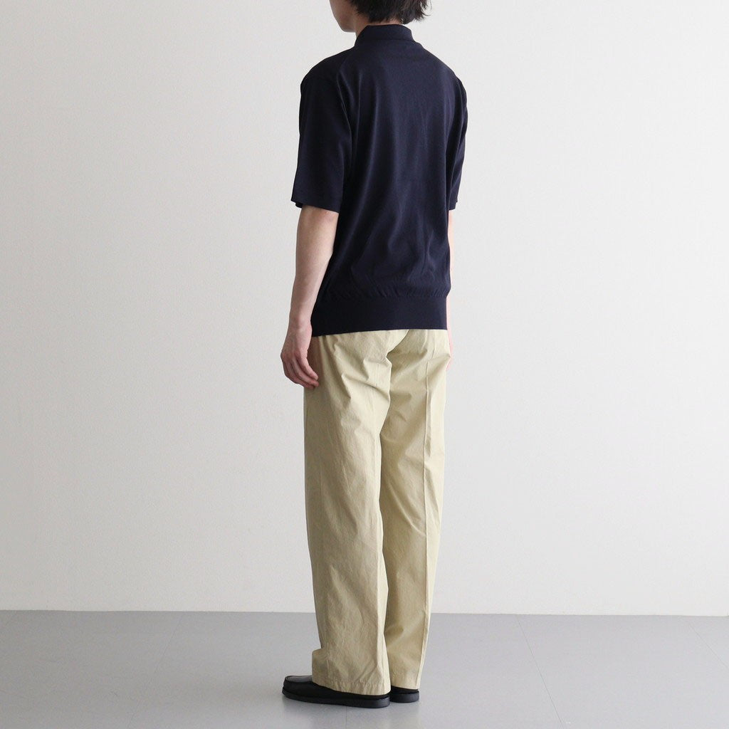 GARMENT-DYED FINX SHUTTLE WEATHER ONE-TUCK SLACKS #KHAKI BEIGE [A26SP03SW]