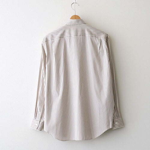 COTTON SILK STRIPE SHIRT #RED BROWN STRIPE [A26AS03CS]