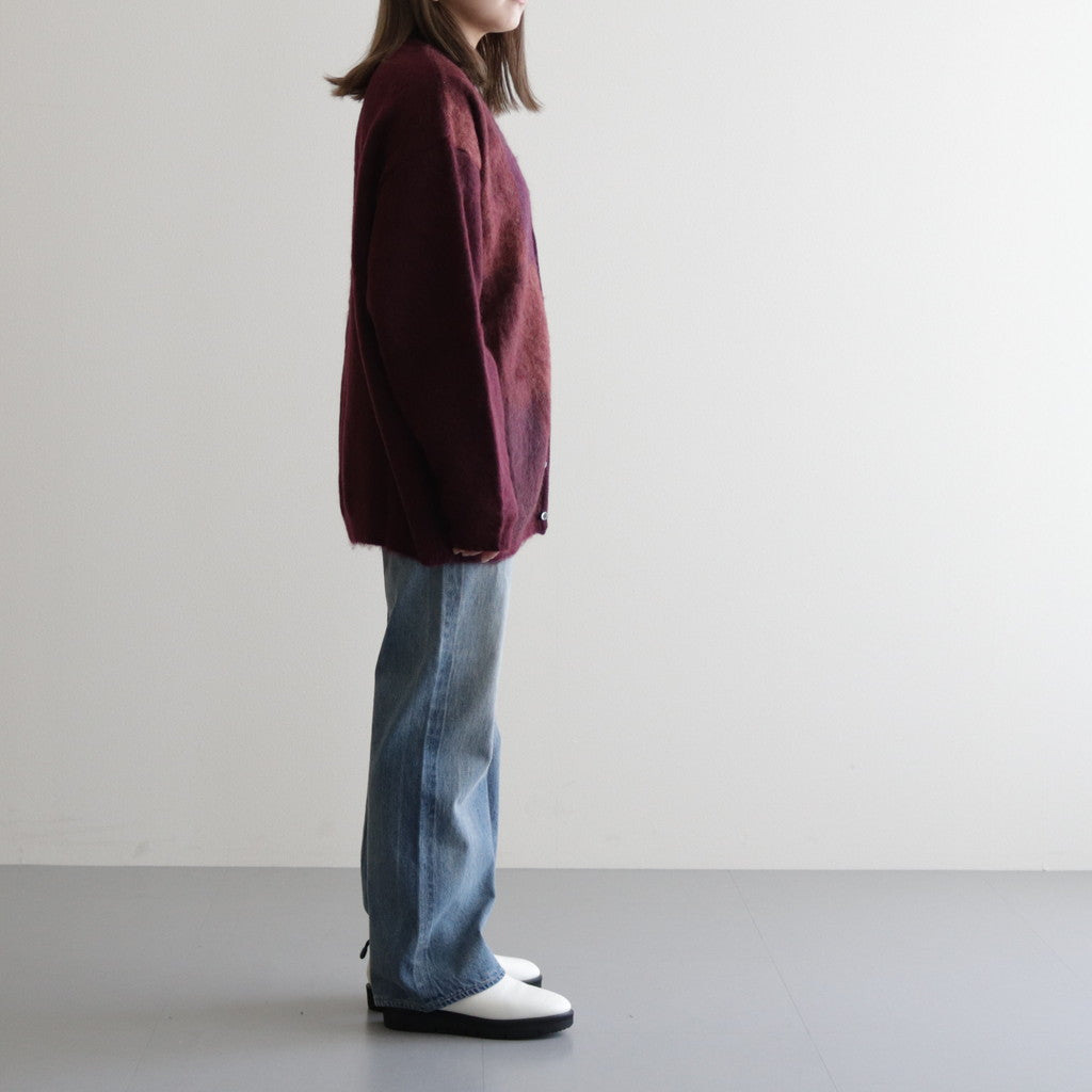 SQUARE PANNEL MOHAIR CARDIGAN #BURGUNDY [YK23FW0590S]
