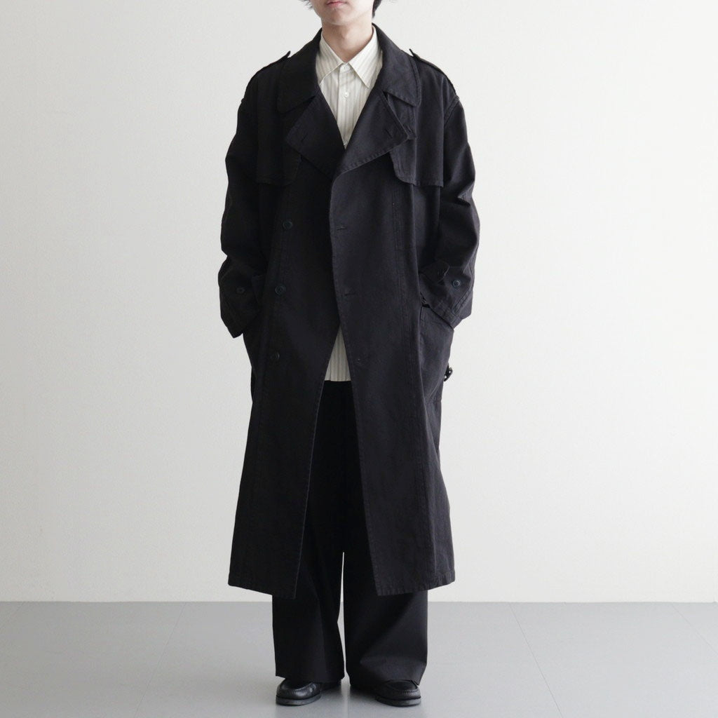 GARMENT-DYED TEXTURED CHINO COAT #BLACK [A26SC01MC]