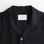 CUPRO TWILL OVERSIZED OPEN COLLAR SS SHIRT #BLACK [ST.1153]