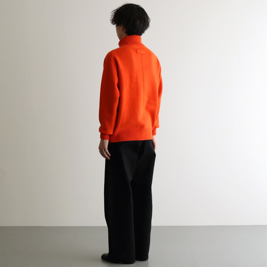 EXTRA FINE WOOL WARM KNIT TURTLE NECK LS #ORANGE [ST.989]