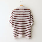 BORDER MESH KNIT SKIPPER POLO SHIRT #IVORY [YK25SS001010S]