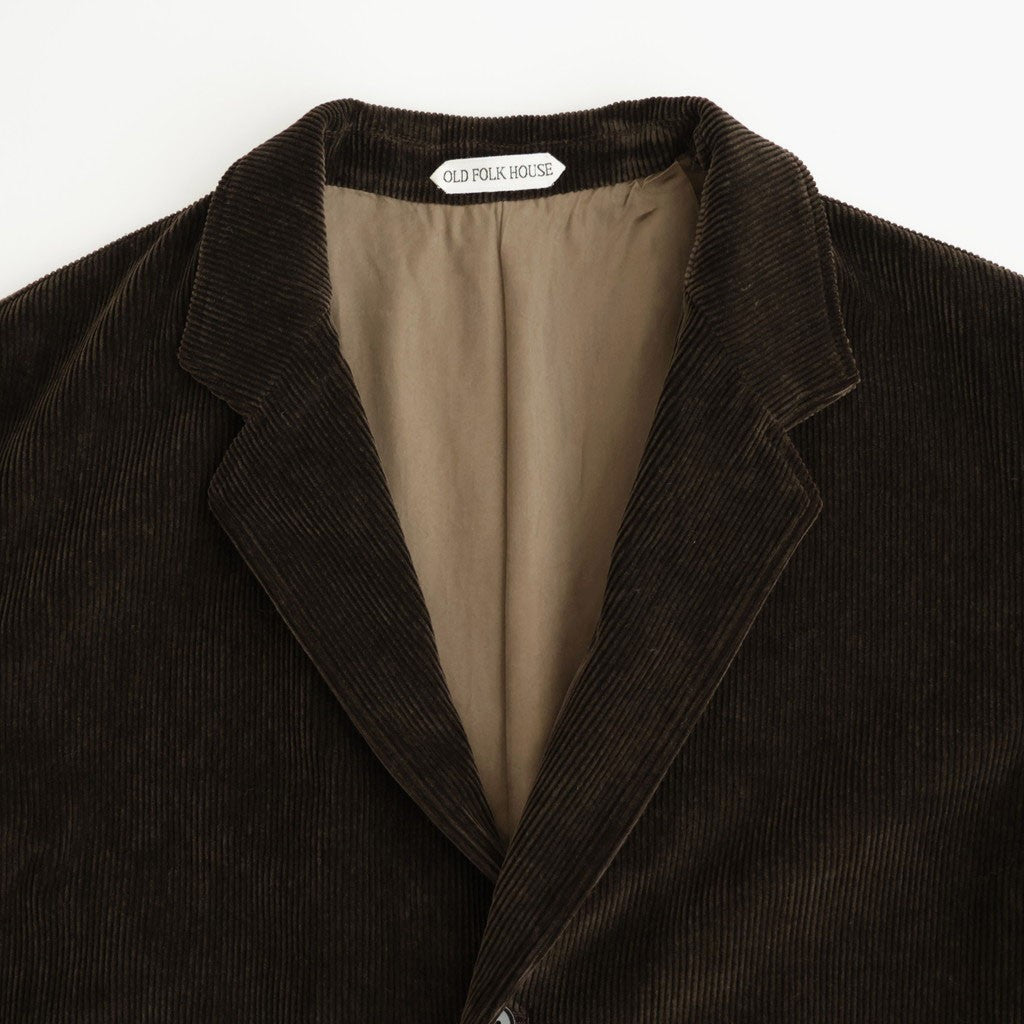 Cotton & Rayon Corduroy Tailored Jacket #Dark Brown [OFH011JK11]