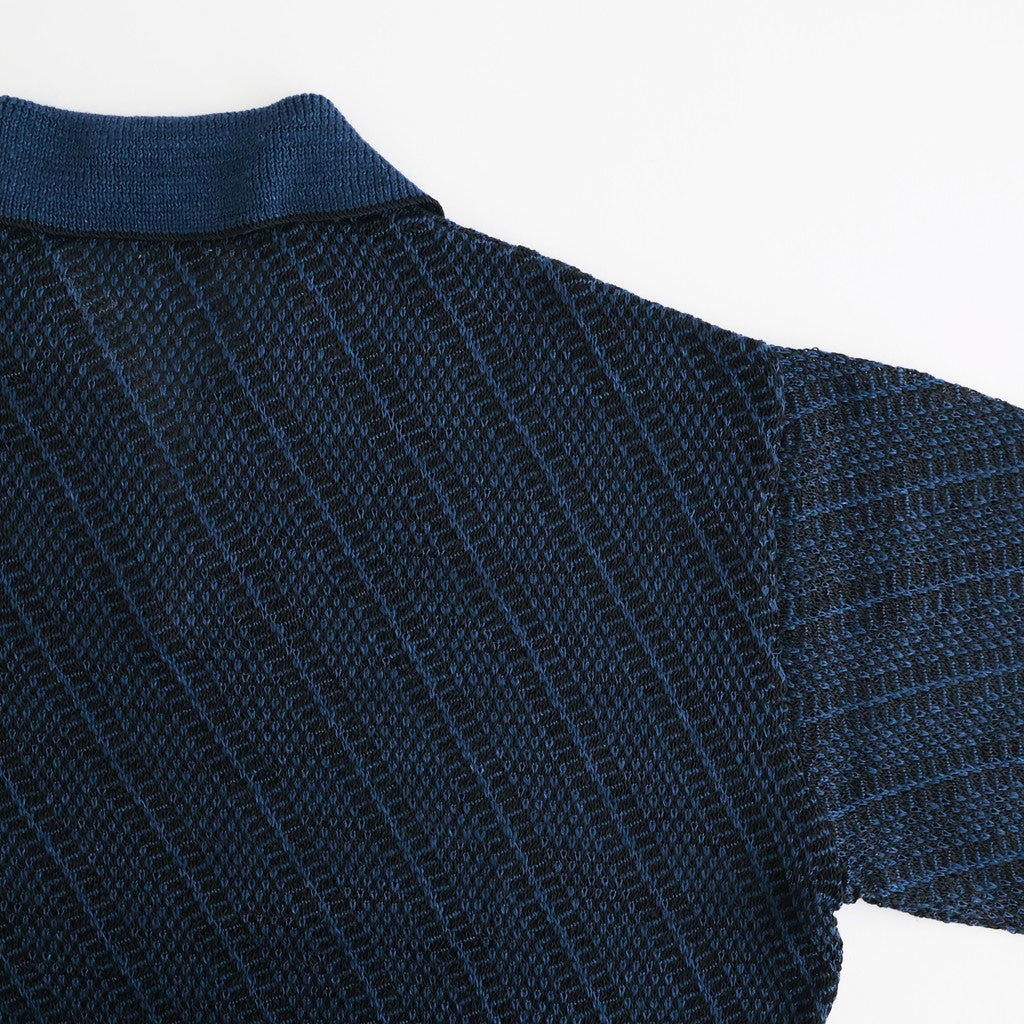 Diagonal Knit Skipper Shirt #NAVY [YK26SS01251S]