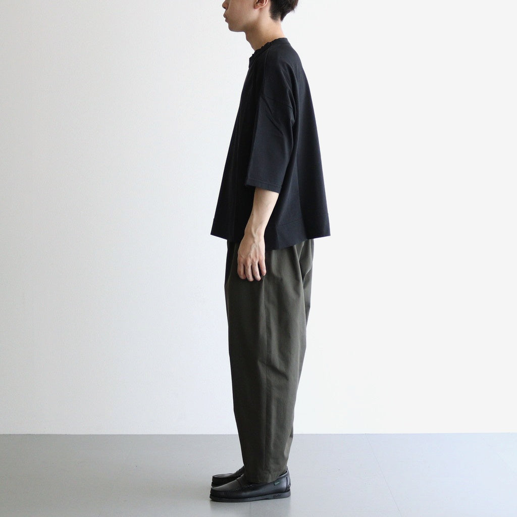 FOB6T - 微強撚綿天竺 6分袖カットソー #95 Midnight [SN_FR0902T6]