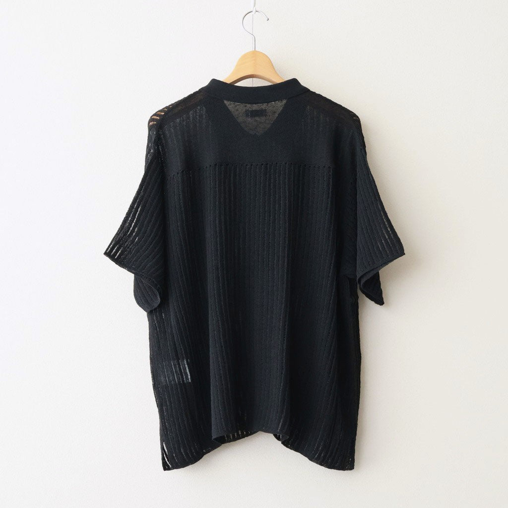 Rib Knit Sheer Shirt #BLACK [YK26SS01250S]