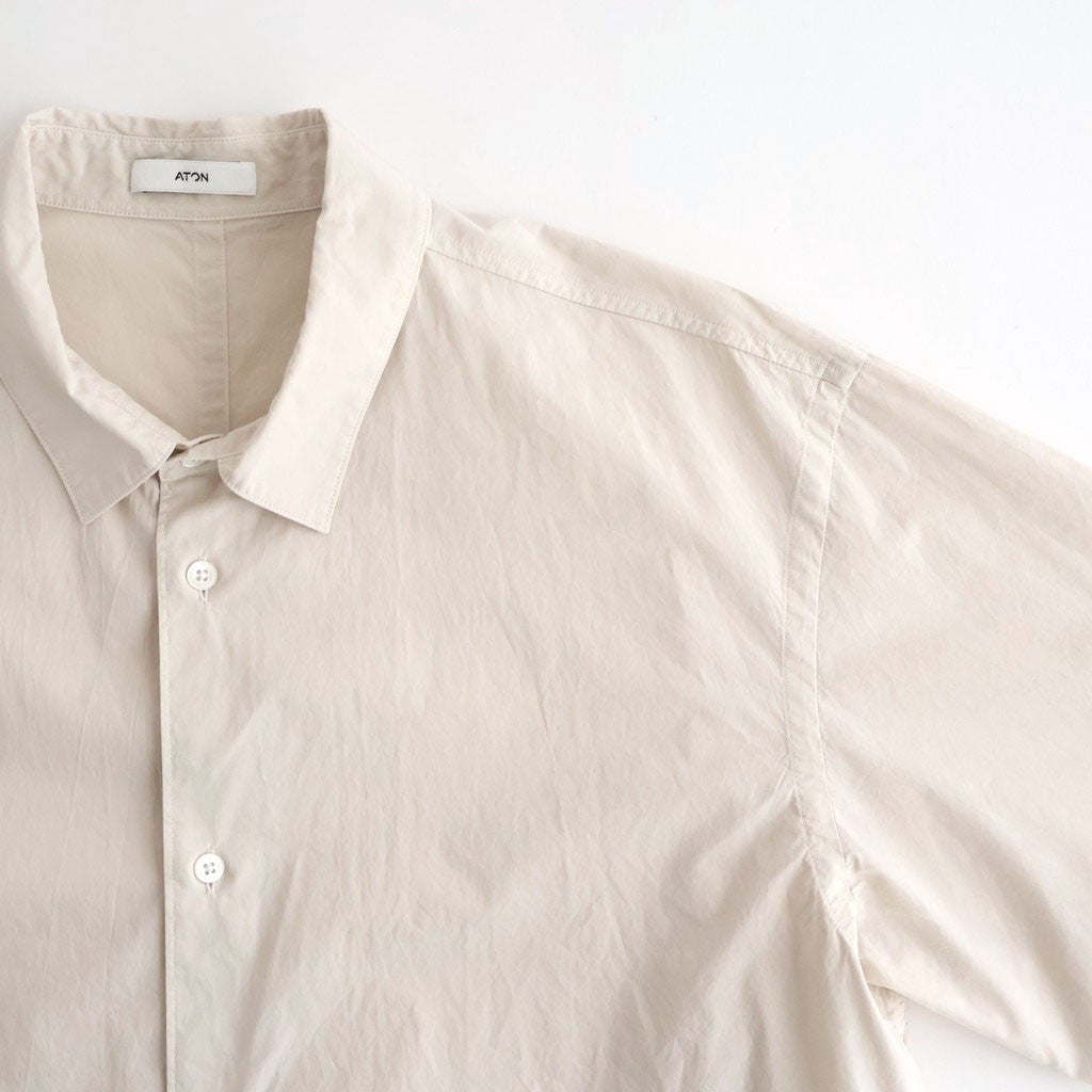 SHRINK COTTON LAWN OVERSIZED HALF SLEEVE SHIRT #BEIGE [BLAGLM0402]