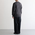WOOL/ALPACA KNIT CREW NECK LS #CHARCOAL [ST.1294]