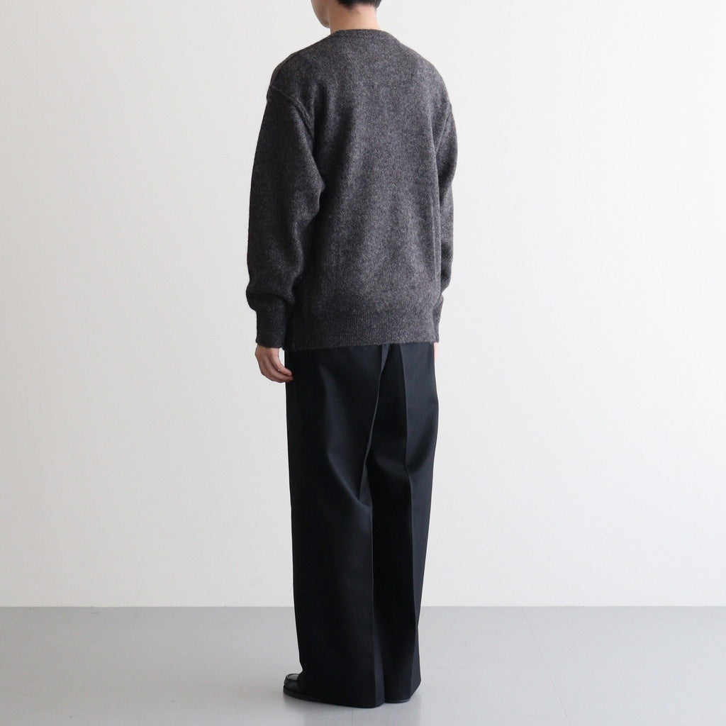 WOOL/ALPACA KNIT CREW NECK LS #CHARCOAL [ST.1294]