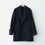 WOOL HERRINGBONE SHAWL COLLAR COAT #DARK CHARCOAL [A26AC04WH]