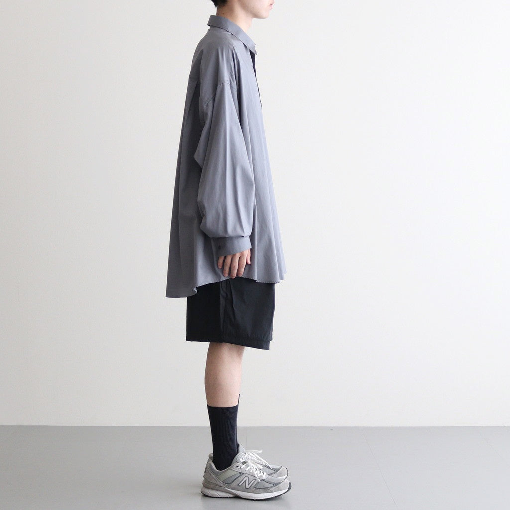 Silicon Poplin Oversized Regular Collar Shirt #GRAY [GM243-50144]