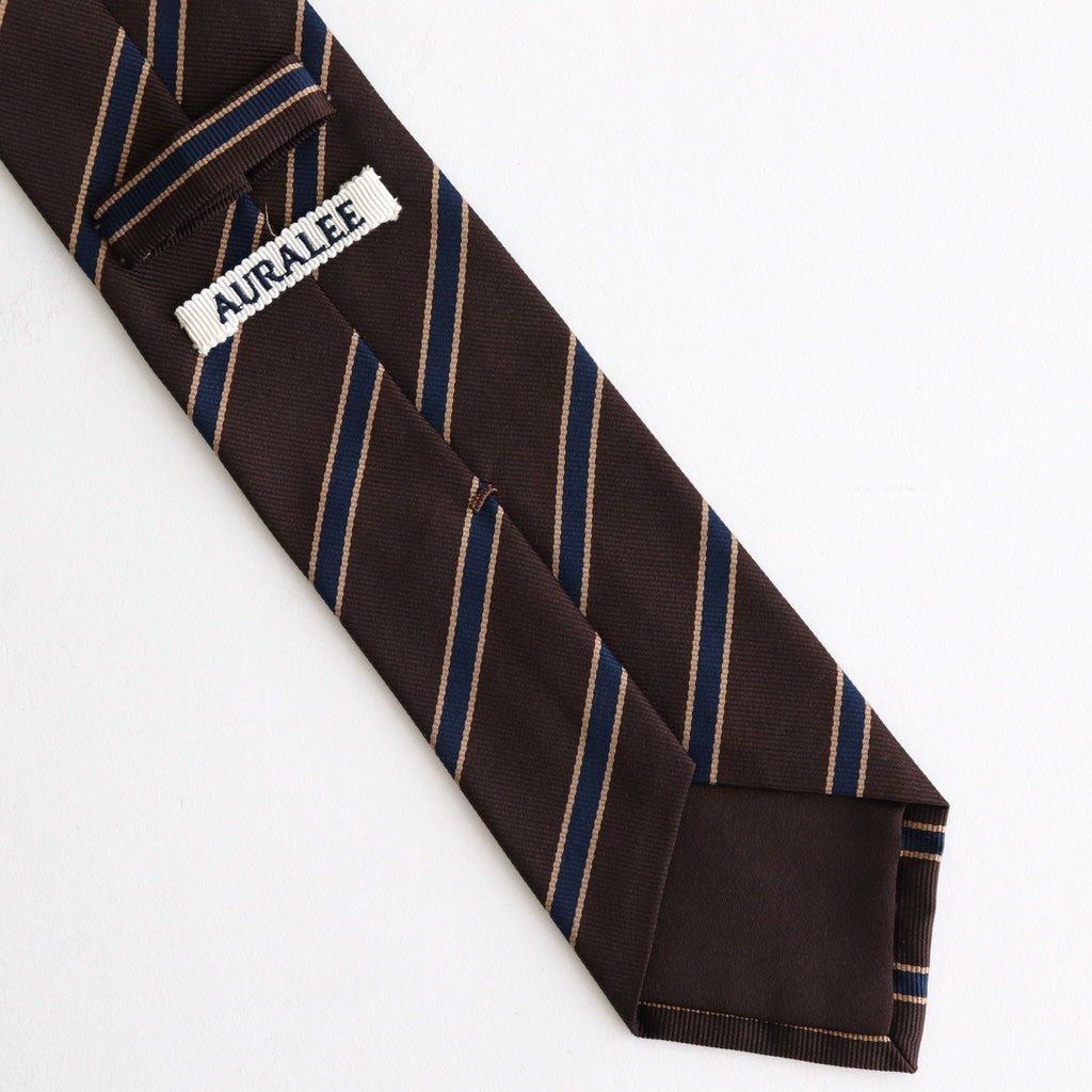 SILK STRIPE TIE #DARK BROWN STRIPE [A25AT01SS]