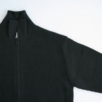 SUPER FINE WOOL RIB KNIT ZIP CARDIGAN #TOP DARK OLIVE [A26AC01RK]
