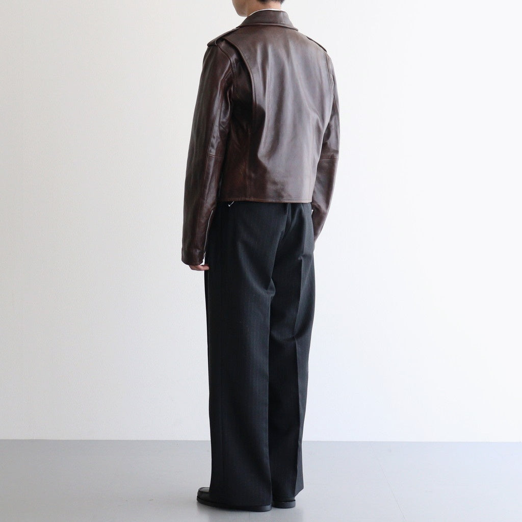 HEAVY LAMB LEATHER RIDERS JACKET #DARK BROWN [A25AB01LA] - ciacura