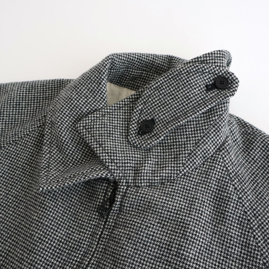 FDRSJK - ウール・千鳥 フロントジップジャケット #09 White × Black [SN_FR1403JK]