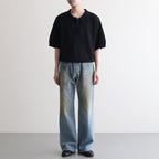 GIMA KNIT POLO SHIRTS #BLACK [25880601]