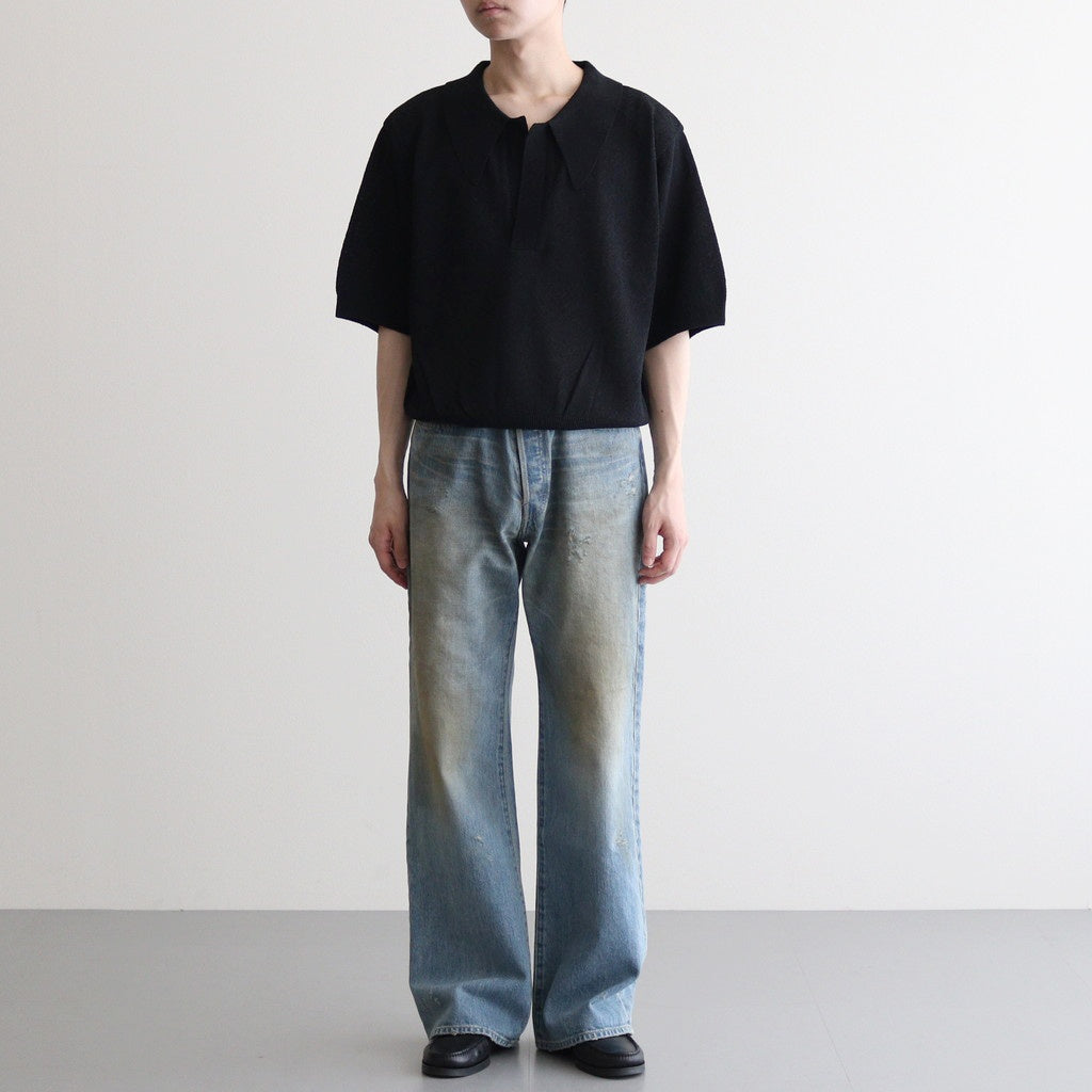 GIMA KNIT POLO SHIRTS #BLACK [25880601]